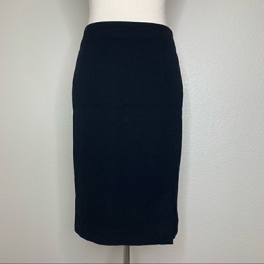 Evan Picone 100% Pure Wool Black Pencil Skirt, Size 10